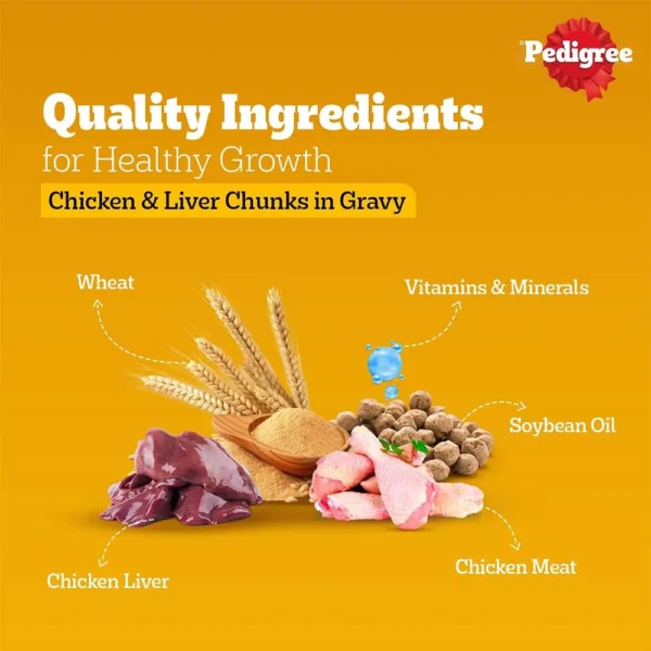 Pedigree Chicken and Liver Chunks in Gravy Adult Dog Wet Food - Image 4