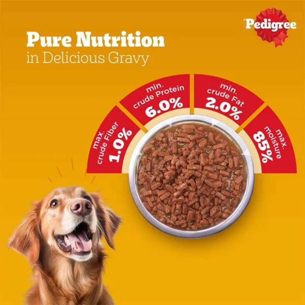 Pedigree Chicken and Liver Chunks in Gravy Adult Dog Wet Food - Image 5