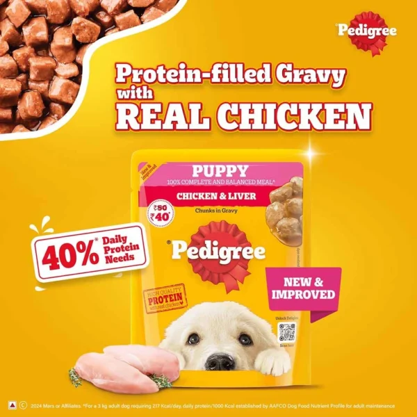 Pedigree Chicken and Liver Chunks in Gravy Puppy Wet Food - Image 3