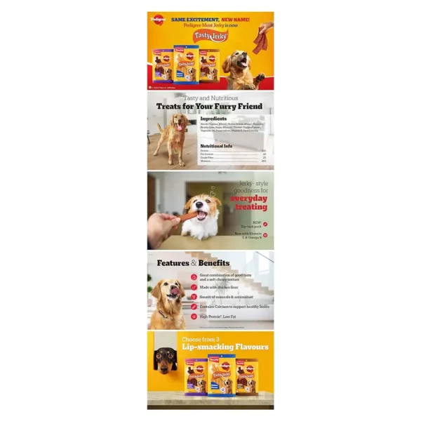 Pedigree Tasty Jerky Chicken and Liver Flavour Adult Dog Treat - Image 7