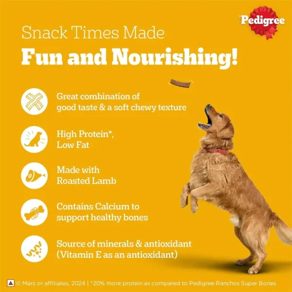 Pedigree Tasty Jerky Roasted Lamb Flavour Adult Dog Treat - Image 3