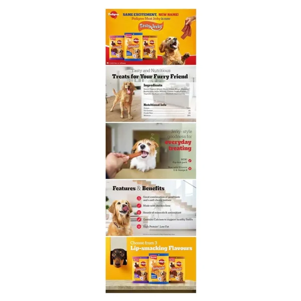 Pedigree Tasty Jerky Roasted Lamb Flavour Adult Dog Treat - Image 7