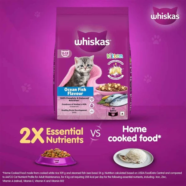 Whiskas Junior Ocean Fish with Milk Kitten Dry Food - Image 5