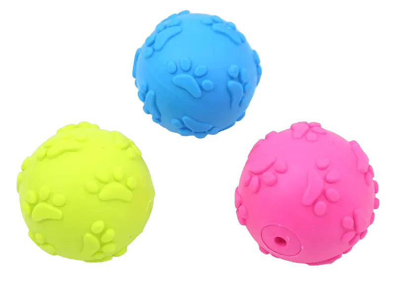 Paw Print Pattern Squeaky Ball Toy for Dogs - Image 2
