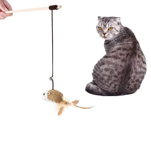 Pet Sisal Mouse Cat Stick - Image 3