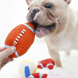 Dog Rugby Toy | Rubber Studded Rugby Ball for Dogs | Non-Toxic Chew Toys for Dogs